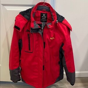 Women's Red and Gray Ski Jacket by Winado